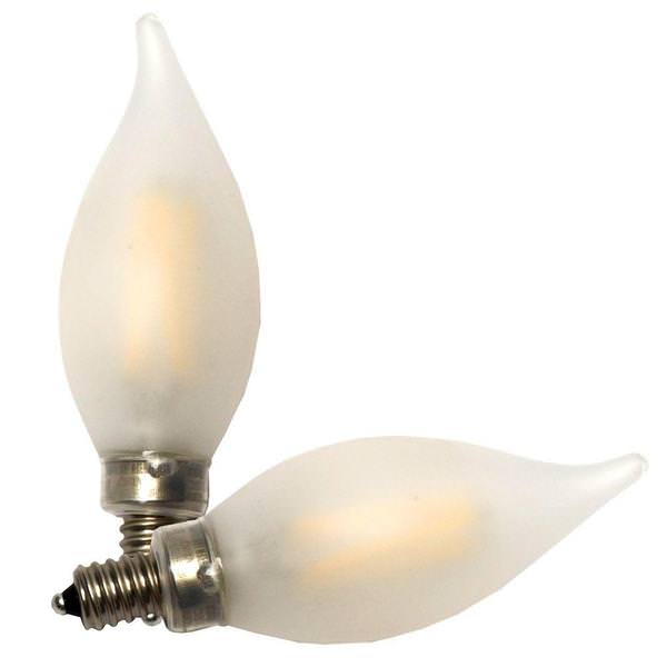 3.8 watt 120 volt F40 Candelabra Screw Base 2700K Warm White Dimmable LED (2 Pack)